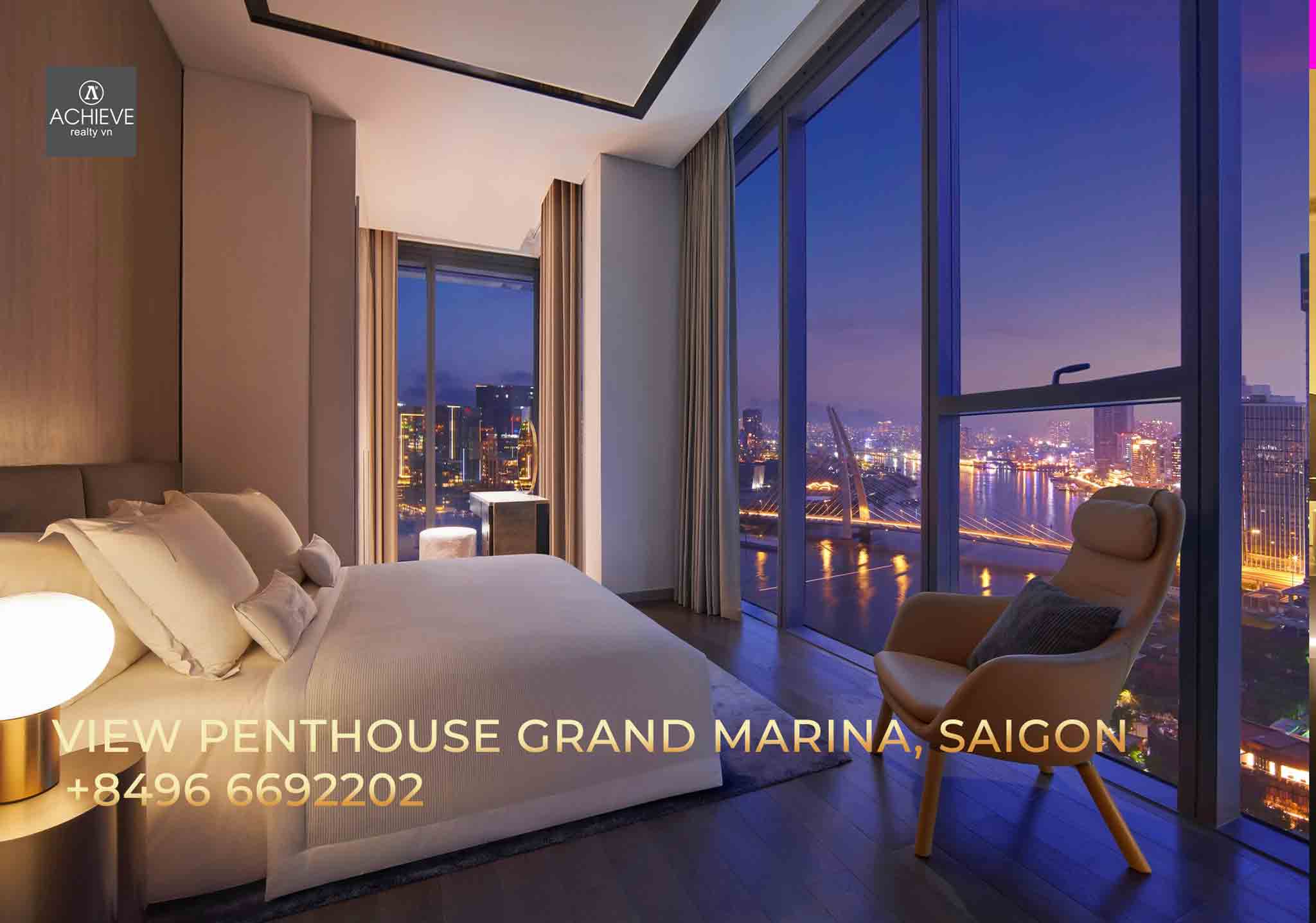 Phòng ngủ căn Penthouse Grand Marina Saigon
