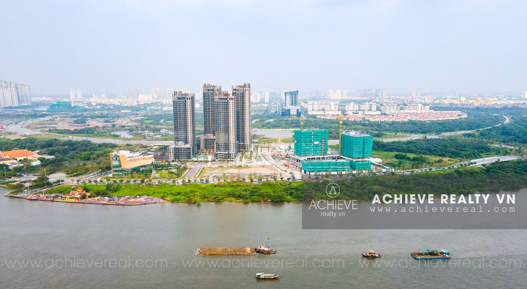 Toàn cảnh dự án Empire City nhìn từ bến cảng nhà rồng.