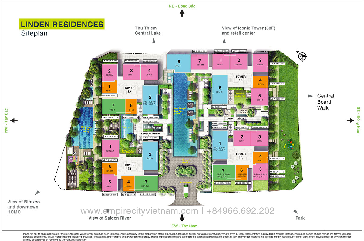 Cho thuê 3 phòng ngủ Empire City đầy đủ nội thất | Linden Residence