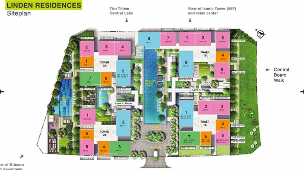 Bán 2 Phòng Ngủ Linden Residences  tầng cao 93m2 | Empire City | View 88 tầng| T1A-2X-02